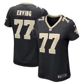 Cameron Erving Saints #77 Women's Game Jersey - Black #77Erving Most Popular in Women Jerseys