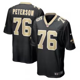 Camron Peterson Saints #76 Game Jersey - Black #76Peterson Most Popular in Men Jerseys