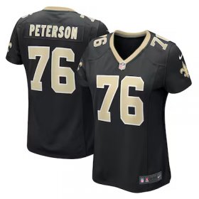 Camron Peterson Saints #76 Women's Game Jersey - Black #76Peterson Most Popular in Women Jerseys