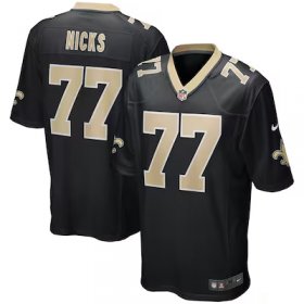 Carl Nicks Saints #77 Game Retired Player Jersey - Black #77Nicks Most Popular in Men Jerseys
