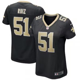 Cesar Ruiz Saints #51 Women's Game Jersey - Black #51Ruiz Most Popular in Women Jerseys