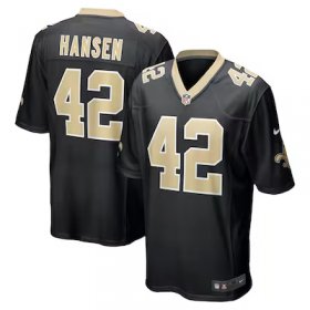 Chase Hansen Saints #42 Game Jersey - Black #42Hansen Most Popular in Men Jerseys