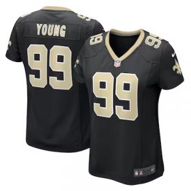Chase Young Saints #99 Women's Game Jersey - Black #99Young Most Popular in Women Jerseys