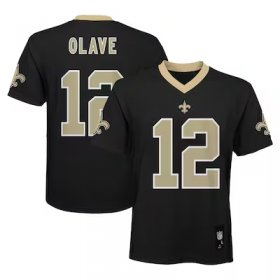 Chris Olave Saints Youth Replica Player Jersey - Black #12Olave Most Popular in Youth Jerseys