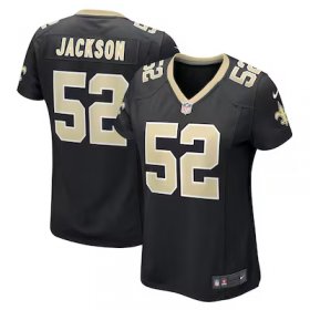 D'Marco Jackson Saints #52 Women's Game Player Jersey - Black #52Jackson Most Popular in Women Jerseys
