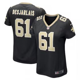 Drew Desjarlais Saints #52 Women's Game Player Jersey - Black #52Desjarlais Most Popular in Women Jerseys