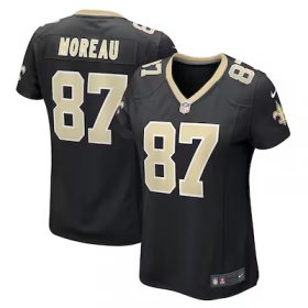 Foster Moreau Saints #87 Women's Team Game Jersey - Black #87Moreau Most Popular in Women Jerseys
