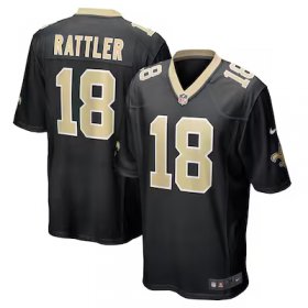 Spencer Rattler Saints #18 Game Jersey - Black #18Rattler Most Popular in Men Jerseys