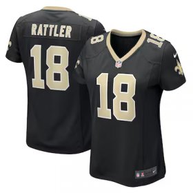 Spencer Rattler Saints #18 Women's Game Jersey - Black #18Rattler Most Popular in Women Jerseys