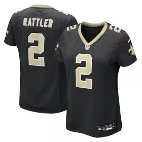 Spencer Rattler Saints #2 Women's Team Game Jersey - Black #2Rattler Most Popular in Women Jerseys